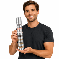Moulin à épices manuel en acier inoxydable, moulin à poivre et à sel, broyeur à meules céramiques réglables, empilable, professionnel pour la cuisine