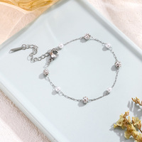 Ensemble de bijoux haut de gamme en acier inoxydable anti-ternissement avec bracelet et collier de perles pour femmes
