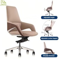 Chaise de bureau de direction de luxe, cuir véritable haut de gamme, chaise pivotante ergonomique pour bureaux commerciaux et salles de réunion