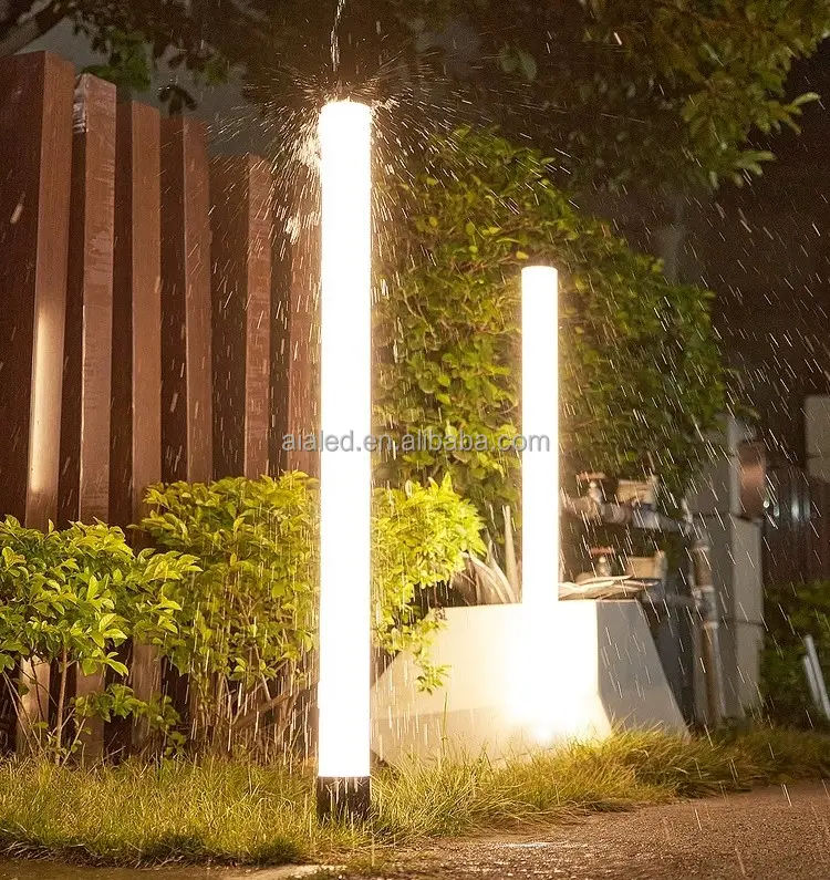 Palo fluorescente lámpara de jardín Luz de césped impermeable acrílico poste de luz paisaje al aire libre bolardo luz patio pasillo