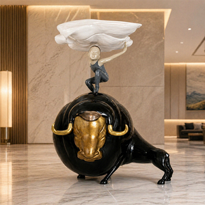 Estatua de Toro Danzante Personalizada de FRP, Escultura de Fibra de Vidrio para Decoración Artística <span class=keywords><strong>en</strong></span> Galerías y Vestíbulos de Hoteles, Proveedor - Product Image 1