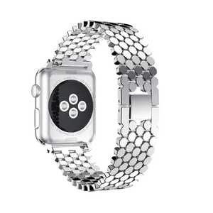 Correa de reloj de repuesto de metal serie 42mm 44mm 38mm 40mm pulsera correa de reloj de escamas de pescado - Product Image 3