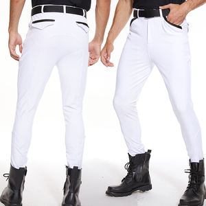 مخصص جودة عالية بيضاء الرجال ركوب الخيل ليغنغ Equitacion المؤخرات تنفس أربعة اتجاه تمتد الرجال ملابس الفروسية - Product Image 1