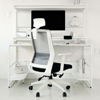 Bureau de jeu pour ordinateur de bureau moderne Monster Pro White de grande taille avec tapis de souris antidérapant sur toute la surface