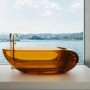 Bañeras transparentes de superficie sólida de nuevo diseño, bañera transparente de resina acrílica para Baño de <span class=keywords><strong>hotel</strong></span> - Product Image 2