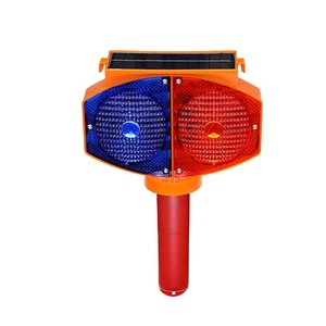 Luz de Advertencia <span class=keywords><strong>Solar</strong></span> Tipo Ojo de Gato, <span class=keywords><strong>Baliza</strong></span> Intermitente LED Roja y Azul <span class=keywords><strong>con</strong></span> <span class=keywords><strong>Panel</strong></span> <span class=keywords><strong>Solar</strong></span> para Barrera Vial y Seguridad del Tráfico - Product Image 1