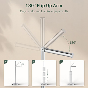 Support mural moderne et écologique en acier inoxydable pour <span class=keywords><strong>rouleau</strong></span> de <span class=keywords><strong>papier</strong></span> toilette, idéal pour salle de bain, cuisine et salon – Meilleures ventes - Product Image 4
