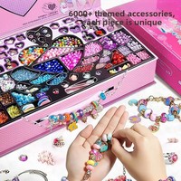 Kit de fabrication de bijoux pour filles, bracelet à perles DIY, 9 en 1, 3800 pièces, collier de princesse, boîte cadeau, certifié EN71 CPC, cadeau d'anniversaire