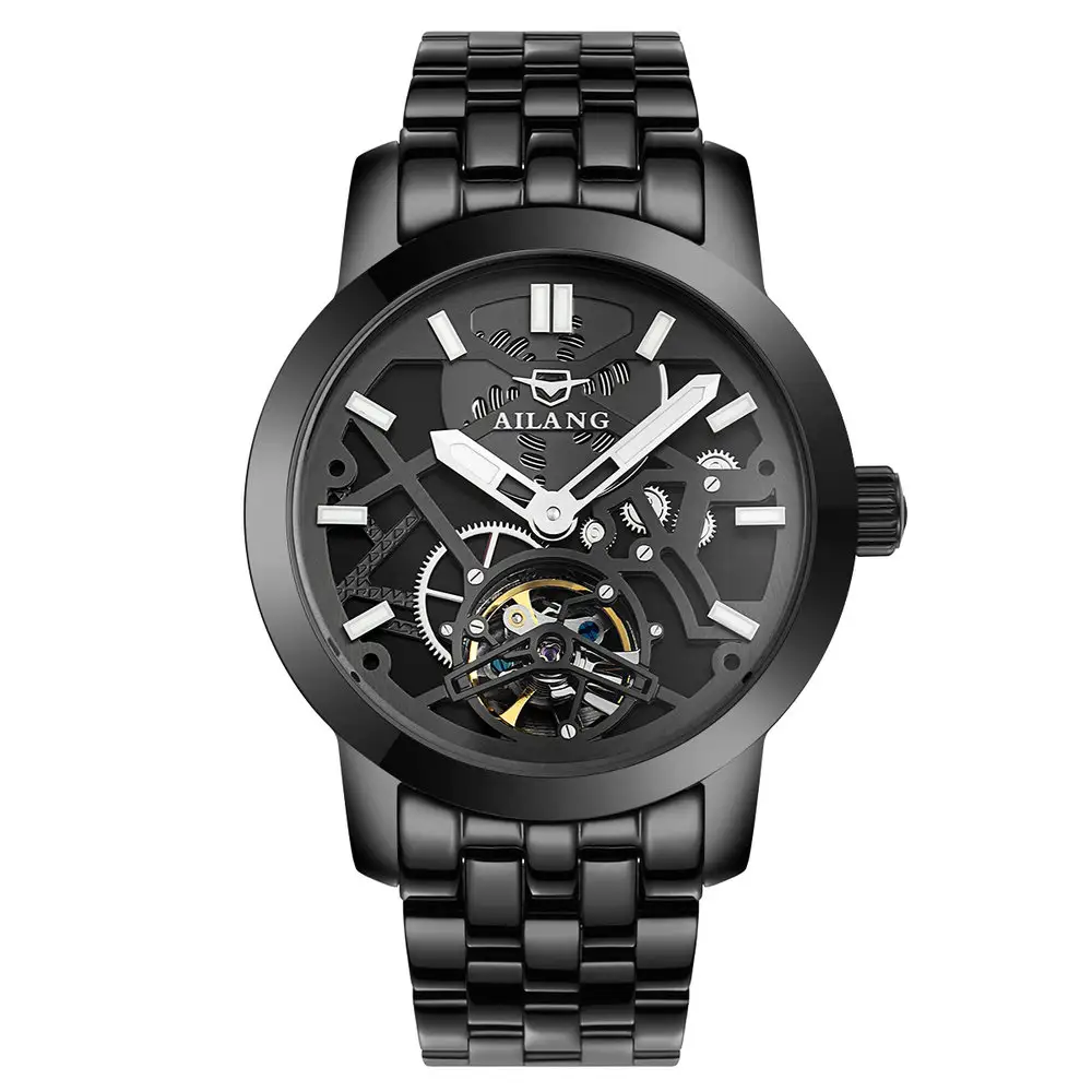 AILANG 6811 Top Brand Hollow Out Stylish Tourbillon Watch With Stainless Steel Strap For Choose