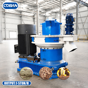Machine à granulés de bois à matrice annulaire 1-5T/H, ligne complète de production de granulés de carburant biomasse à partir de coques d'arachides, y compris l'emballage - Product Image 1