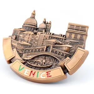Fabrikant Op Maat Gemaakt Ontwerp Italië Florence Milan Rome Toeristische Souvenir 3d Metalen Koelkast Magneten