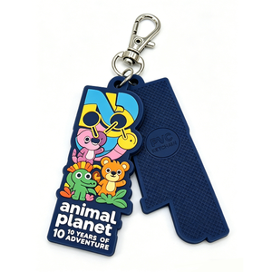 Llavero de Goma con Relieve 3D Personalizado, Souvenir del 10.º Aniversario de Animal Planet, Llavero de Dibujos Animados Personalizado, Suave y Ligero - Product Image 1