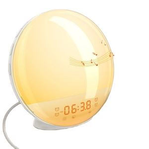 Réveil intelligent WiFi avec commande vocale, lumière d'aube, radio FM, lampe de réveil, lanterne d'aube et horloge d'ambiance - Product Image 1