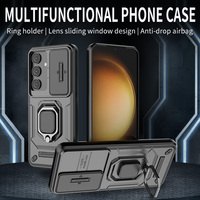 Nouveau support d'anneau de Protection de caméra coulissante armure étui de téléphone portable antichoc pour Samsung S25 Ultra S24FE S23 Plus A14 A24 A34 M15