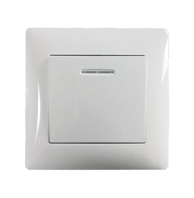EU Standard 1 Gang 1 Way Light Switch with Led Indicator 10A CE/CB/TUV Certified