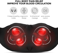 Bestseller Wiederaufladbarer Elektrischer Shiatsu Vibrations-Schultermassagegerät Kabellos mit Wärmefunktion
