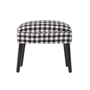 <b>Stool</b> Factory Lightweight Checkered Fabric Footstool Ottoman with Wood Legs for Multi Scene Use - Product Image 6