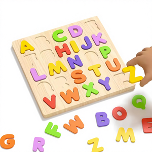 Rompecabezas <span class=keywords><strong>de</strong></span> <span class=keywords><strong>Madera</strong></span> 3D Montessori para Niños, Tablero <span class=keywords><strong>de</strong></span> <span class=keywords><strong>Letras</strong></span> y Números del Alfabeto, Pintura Ecológica, Juguetes Educativos <span class=keywords><strong>de</strong></span> Geometría Cognitiva Temprana - Product Image 6