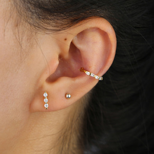Promotion Simple Round Circle <strong>Clip</strong> <strong>on</strong> <strong>Earring</strong> Gold Plated Colorful Rectangle CZ No Piercing Ear Cuff - Product Image 6