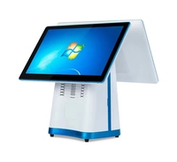 Máquina de liquidación de terminal de caja registradora, táctil, Pos, doble pantalla, venta de supermercado, comercial, cajero Pos