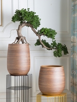 Pot de fleurs classique en fibre de verre en forme de bol pour la décoration de jardin, léger, durable, pour l'extérieur, suspendu, avec finition sculptée à la main