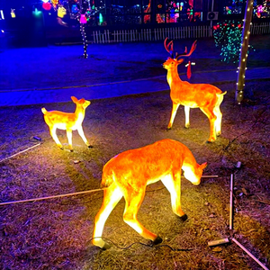ชุดไฟประดับรูปกวางเรนเดียร์คริสต์มาสทำจากไฟเบอร์กลาส พร้อมไฟ LED สำหรับตกแต่งภายนอกอาคาร - Product Image 1