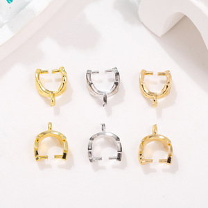 Cierre en forma de hoja de aleación, cierre en forma de U para la fabricación de collares, componentes de joyería chapados en oro y plata, accesorios para bricolaje. - Product Image 2