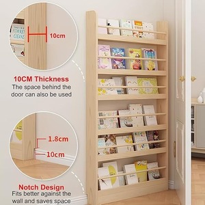 Étagère à livres haute <span class=keywords><strong>et</strong></span> étroite à placer derrière la porte, bibliothèque sur pied pour économiser de l'espace, rangement mural pour chambre à coucher - Product Image 6