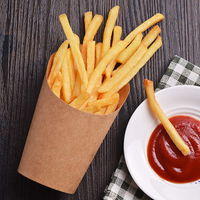 Porte-frites jetable en papier artisanal pour fête à emporter et fournitures de cuisson Papier gaufré Popcorn Sandwich Coupe de crème glacée