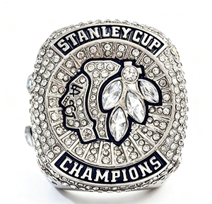 Juego de 3 Anillos de Campeonato de los Chicago Black Hawks 2010, <span class=keywords><strong>2013</strong></span>, 2015, Anillos Conmemorativos de Campeonato Deportivo de Hockey sobre Hielo en Aleación de Oro - Product Image 5