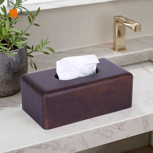 Boîte à mouchoirs en bois d'ébène classique, écologique et luxueuse, design rectangulaire, base magnétique, pour hôtel, maison, salle <span class=keywords><strong>de</strong></span> bain, décorative - Product Image 1