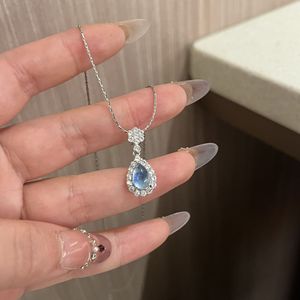 สร้อยคอเงินแท้ S925 รูปแมงกะพรุนสีฟ้า ประดับด้วยพลอยไพลิน ดีไซน์หรูหราสไตล์มหาสมุทร  ออกแบบเฉพาะตัว  ใส่ได้หลากหลาย  ตกแต่งกระดูกไหปลาร้า - Product Image 1