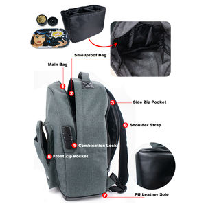 Sac à dos anti-odeur de haute qualité personnalisé avec logo, doublé de carbone, anti-odeur, pour ranger des objets - Product Image 3