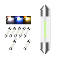 A80 Festoon COB dôme lumières voiture intérieur verre étui à lentilles C5W 31mm 36mm 39mm 41mm 12 puces LED 6000K 12V