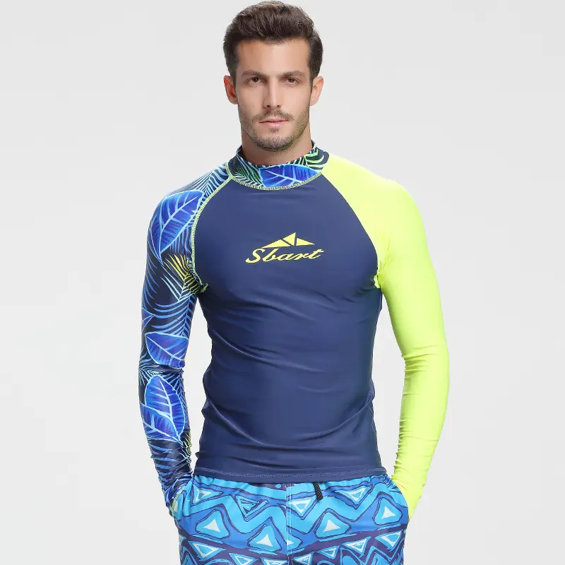 Protection solaire personnalisée pour hommes manches longues poids léger séchage rapide Anti-UV rash guard été extérieur Sublimation surf wearswim shirt