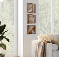 Décoration murale encadrée en bois géométrique, 3 pièces, style bohème moderne, écologique, pour chambre et salon – Meilleures ventes