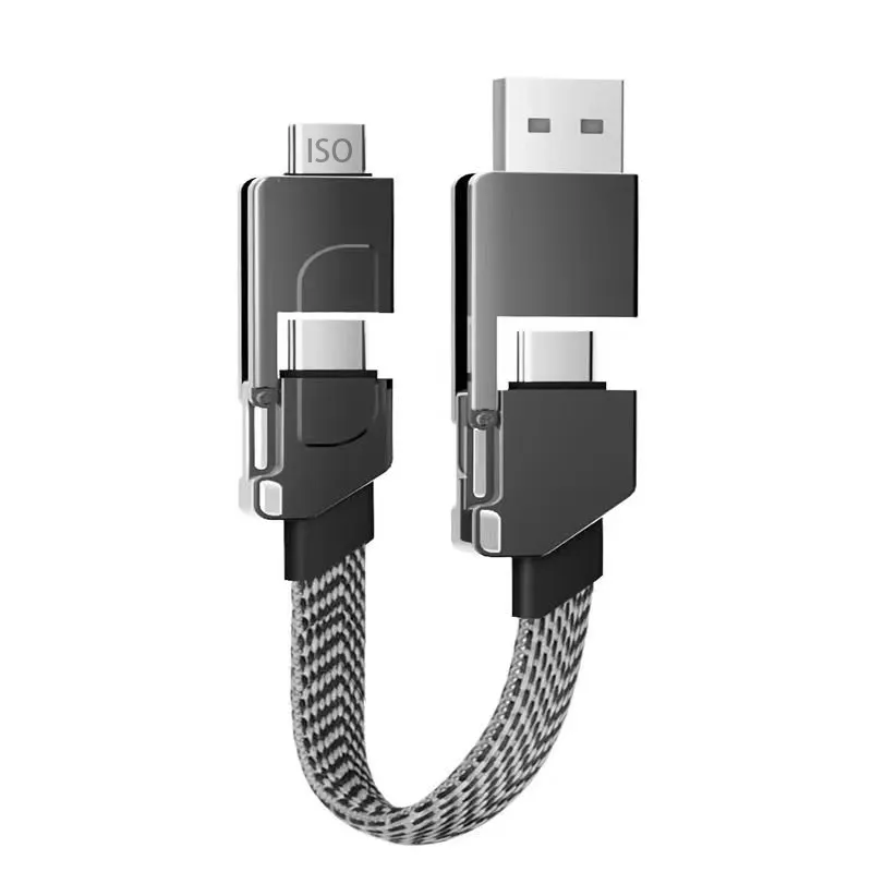 Cabo de carregamento rápido USB para liga de zinco de nylon trançado de 30 cm por atacado de fábrica 5a