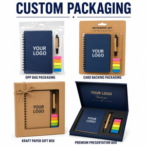 Custom Logo PU Leather Spiral <b>Notebook</b> with Pen and Sticky Tabs <b>Set</b> A5 Hardcover Business Stationery for Corporate Gift Office - Product Image 5