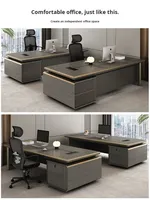 Ensemble de chaises et de bureau de direction en bois moderne avec panneau, lampe de bureau de luxe haut de gamme pour gestionnaire de mobilier de bureau
