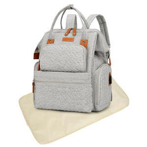 Nueva <span class=keywords><strong>bolsa</strong></span> para mamá, juego multifuncional <span class=keywords><strong>de</strong></span> <span class=keywords><strong>dos</strong></span> <span class=keywords><strong>piezas</strong></span> con cambiador, carga USB, mochila <span class=keywords><strong>de</strong></span> separación seca y húmeda <span class=keywords><strong>de</strong></span> gran capacidad para madre - Product Image 2