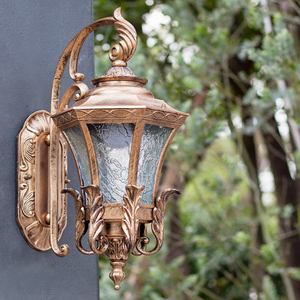 Luz de pared de jardín, lámpara de pared para patio <span class=keywords><strong>exterior</strong></span>, decoración de Patio, acabado de bronce, <span class=keywords><strong>Exterior</strong></span> candelabro, Bombilla, iluminación de paisaje de patio - Product Image 2