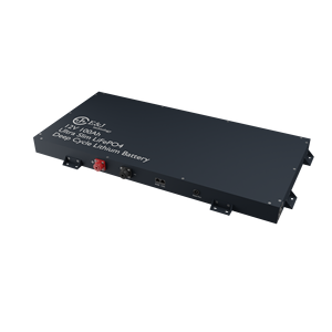 Paquete de Baterías Ultrafinas de 12V 100Ah con Carcasa de Aluminio, 4 Celdas, de Fosfato de Hierro y Litio para Autocaravanas y Casas Móviles - Product Image 1