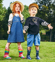 Bottes de pluie lumineuses personnalisées pour enfants, imperméables, doublées de polaire, bottes de neige pour tout-petits, antidérapantes, en caoutchouc, chaussures d'hiver