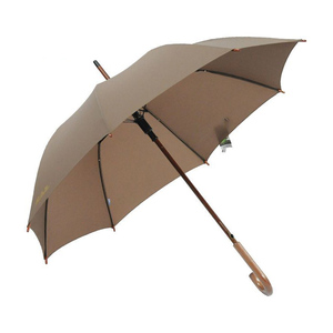 Nhà Máy Cung Cấp Khuyến Mại Biểu Tượng Tùy Chỉnh Windproof Gỗ Xử Lý Sang Trọng Tự Động Mở Gỗ Thẳng Dính Mưa Ô - Product Image 2