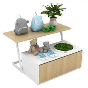 Modern cloth store wood display unit t-shirt children clothes display stand for shop