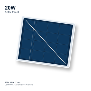 Panel Solar Pequeño de 20W 18V al por Mayor de Fábrica, Módulo Fotovoltaico de 18V, Panel Solar Personalizado OEM para Sistema de Energía Exterior - Product Image 5