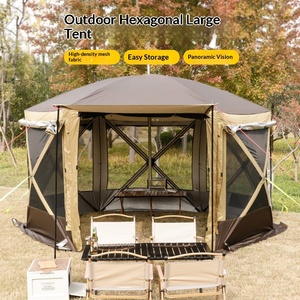 Tenda Esagonale Grande da Esterno 3x3,6m per Campeggio, Autoportante, per Pernottamento, Quattro Stagioni, in Tessuto Oxford, Montaggio Rapido, Termoisolante - Product Image 5