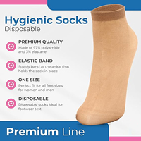 Chaussettes d'essayage jetables du fabricant, chaussettes transparentes et stock sox