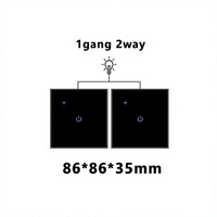 Éclairage intelligent Wi-Fi 2,4 GHz à commande vocale pour couloir d'escalier et chevet, avec panneau en verre trempé standard UE transfrontalier et interrupteur à double commande