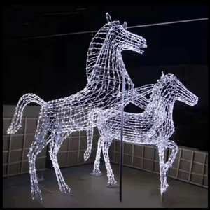 Decoraciones LED, gran adorno navideño con motivo de caballo iluminado con LED para exteriores - Product Image 1